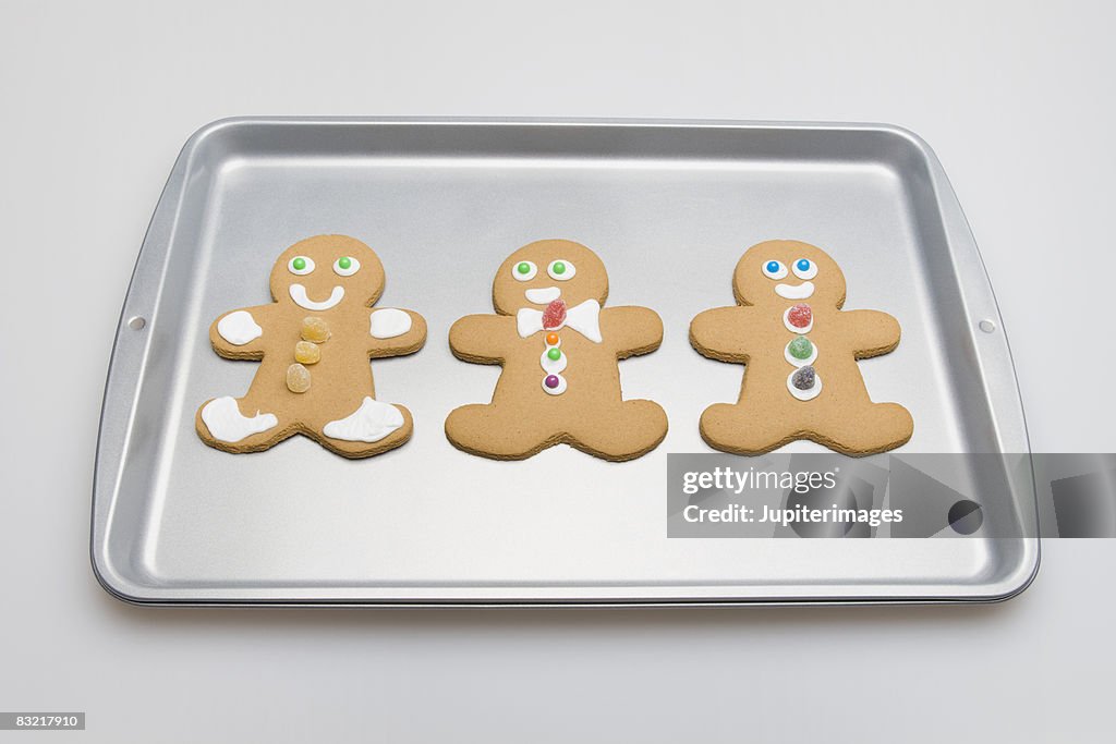 Gingerbread cookies on baking sheet