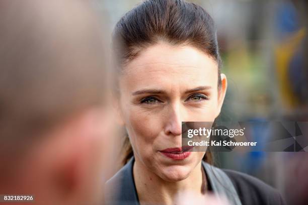 Labour Leader Jacinda Ardern makes a policy announcement at Addington Primary School on August 16, 2017 in Christchurch, New Zealand. The Labour...