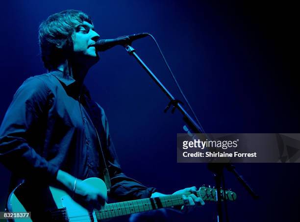 Liam Fray of The Courteeners performs second consecutive sold out homecoming show at Apollo on October 10, 2008 in Manchester, England.