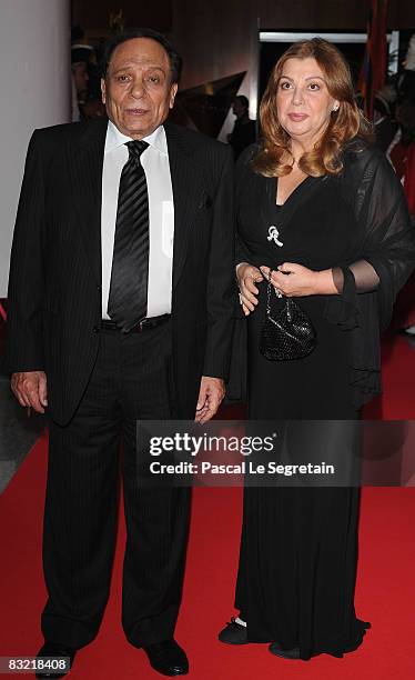 Actor Adel Imam and a guest attend the opening night of the Cinema Verite on October 10, 2008 in Geneva, Switzerland.