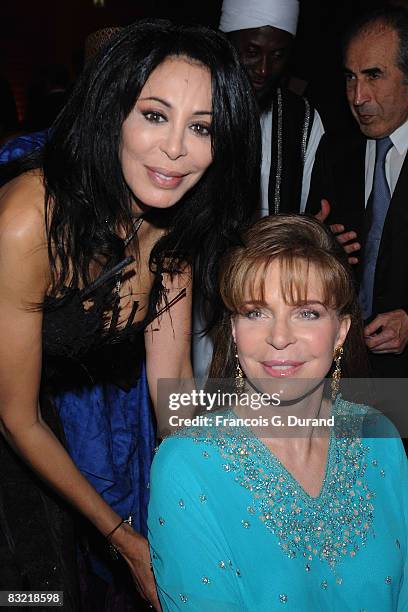 Queen Noor of Jordan and Director Yamina Benguigui attend the Cinema Verite Festival Opening night on October 1O, 2008 in Geneva, Switzerland.