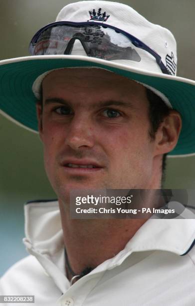 England captain Andrew Strauss leaves the field, as rain interupts the second day of the fourth NPower test between England and Pakistan, at the Brit...