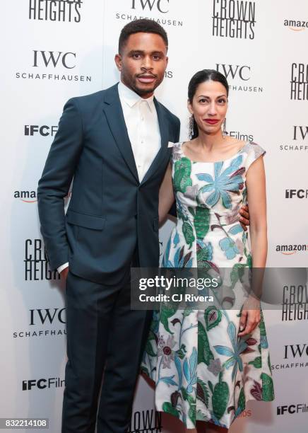 Nnamdi Asomugha and Huma Abedin attend the New York premiere of 'Crown Heights' at The Metrograph on August 15, 2017 in New York City.