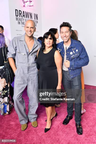 Claude Morais, Andrea Chuchvara and Brian Wolk at "Pinkie Swear" Makeup Collective Celebrates Launch With Special Exhibition "Drawn In: Beauty...