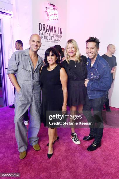 Claude Morais, Andrea Chuchvara, Dayna Zegarelli and Brian Wolk at "Pinkie Swear" Makeup Collective Celebrates Launch With Special Exhibition "Drawn...