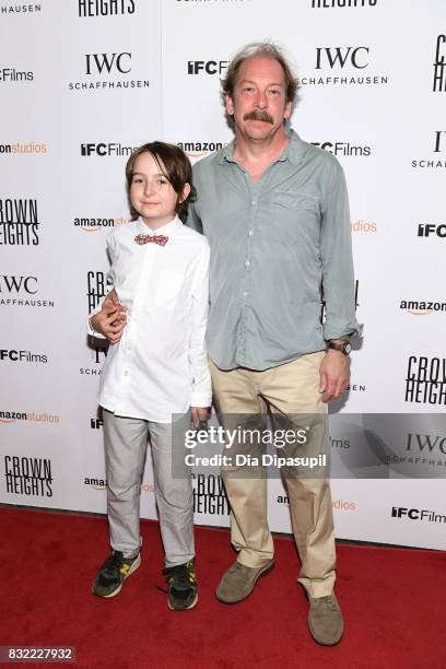 Bill Camp and son Silas Camp attend the "Crown Heights" New York premiere at Metrograph on August 15, 2017 in New York City.