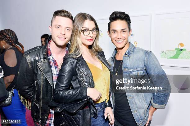 Nick Dame, Emily Sears and Owen Gilmore at "Pinkie Swear" Makeup Collective Celebrates Launch With Special Exhibition "Drawn In: Beauty Illustration...