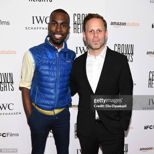 DeRay Mckesson and writer/director Matt Ruskin attend the "Crown Heights" New York premiere at Metrograph on August 15, 2017 in New York City.