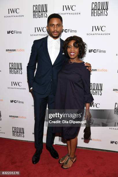 Nnamdi Asomugha and Alfre Woodard attend the "Crown Heights" New York premiere at Metrograph on August 15, 2017 in New York City.