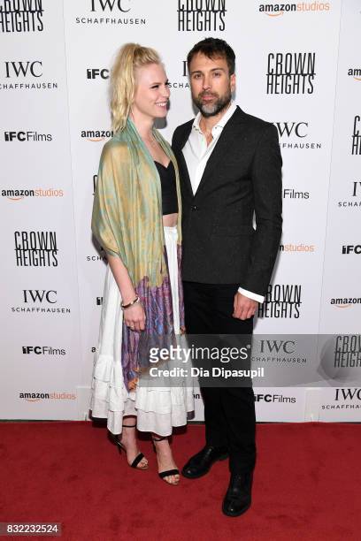 Lexie Lowell and Jonathan Baker attend the "Crown Heights" New York premiere at Metrograph on August 15, 2017 in New York City.