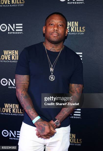 Maino attends "When Love Kills: The Falicia Blakely Story" New York Premiere at AMC Empire 25 theater on August 15, 2017 in New York City.