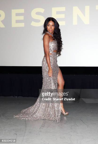Niatia "Lil Mama" Kirkland attends "When Love Kills: The Falicia Blakely Story" New York Premiere at AMC Empire 25 theater on August 15, 2017 in New...