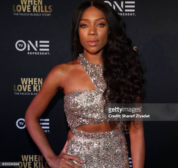 Niatia "Lil Mama" Kirkland attends "When Love Kills: The Falicia Blakely Story" New York Premiere at AMC Empire 25 theater on August 15, 2017 in New...