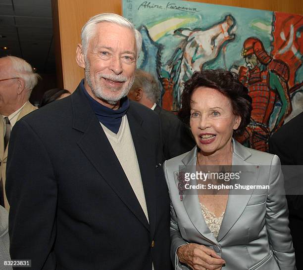 Actors John Kerr and Leslie Caron attend An Academy Salute to Leslie Caron at the Academy of Motion Picture Arts & Sciences on October 10, 2008 in...