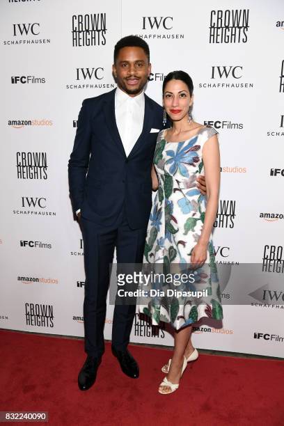 Nnamdi Asomugha and Huma Abedin attend the "Crown Heights" New York premiere at Metrograph on August 15, 2017 in New York City.