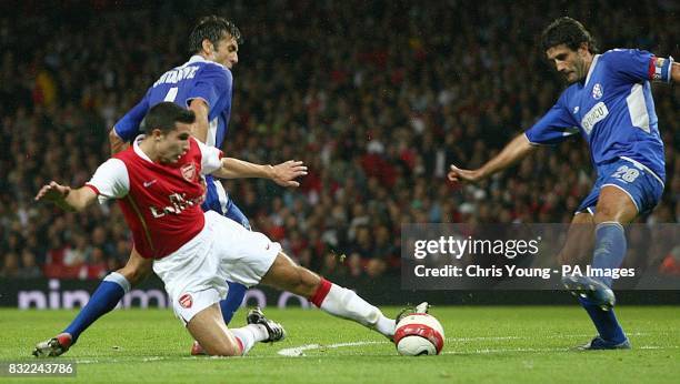 Arsenal's Robin Van Persie in action during the Champions League third qualifying round second leg match at the Emirates Stadium, London.