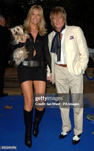 Penny Lancaster and Rod Stewart arriving at the opening of the PDSA Pet Pawtraits calendar exhibition at the Mall galleries, central London. Picture...