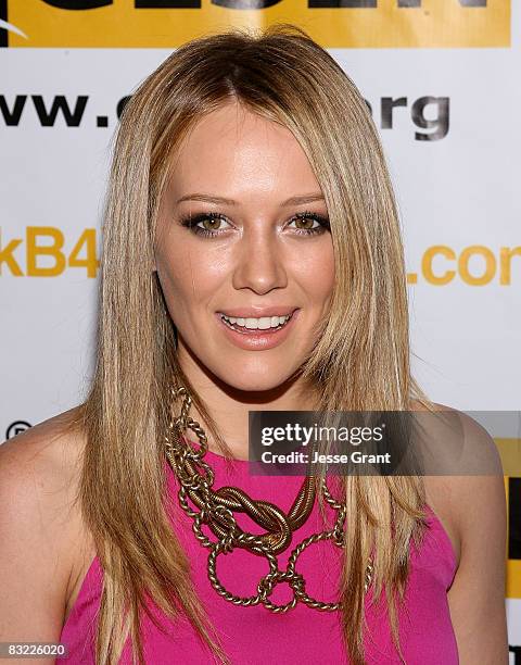 Actress Hilary Duff attends The 4th Annual GLSEN Respect Awards held at the Beverly Hills Hotel on October 10, 2008 in Beverly Hills, California.