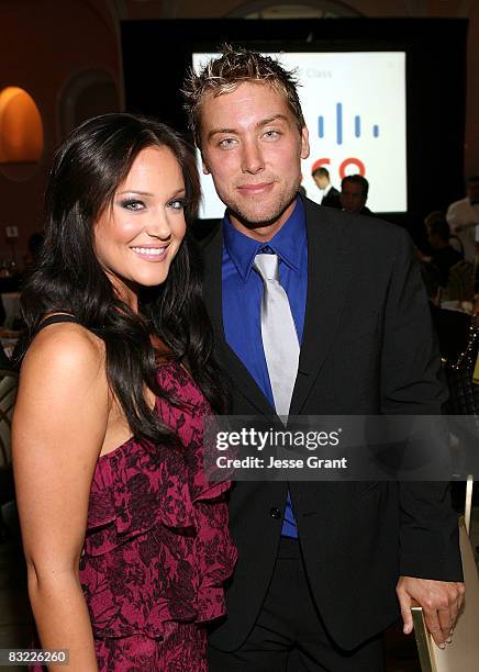 Dancer Lacey-Mae Schwimmer and Lance Bass attend The 4th Annual GLSEN Respect Awards held at the Beverly Hills Hotel on October 10, 2008 in Beverly...