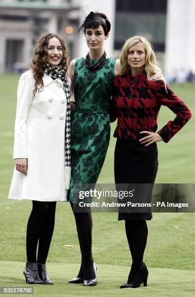 Models Elizabeth Jagger, Erin O'Connor and Laura Bailey at the launch of the new Marks & Spencer autumn/winter collection at the London eye in...