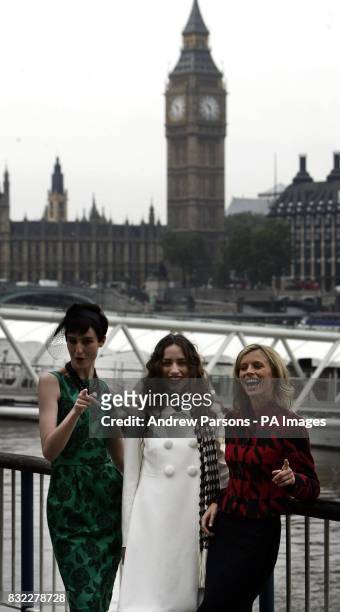 Models Erin O'Connor, Elizabeth Jagger and Laura Bailey at the launch of the new Marks & Spencer autumn/winter collection at the London eye in...