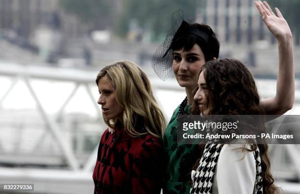 Models Laura Bailey, Erin O'Connor and Elizabeth Jagger at the launch of the new Marks & Spencer autumn/winter collection at the London eye in...