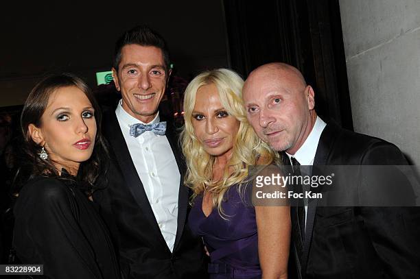 Allegra Versace, Stefano Gabbana, Donatella Versace and Domenico Dolce attend the Suzy Menkes 20th Fashion Anniversary at the Musee Galliera on on...