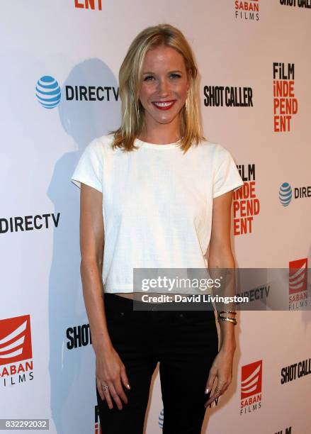 Actress Jessy Schram attends a screening of Saban Films and DIRECTV's "Shot Caller" at The Theatre at Ace Hotel on August 15, 2017 in Los Angeles,...