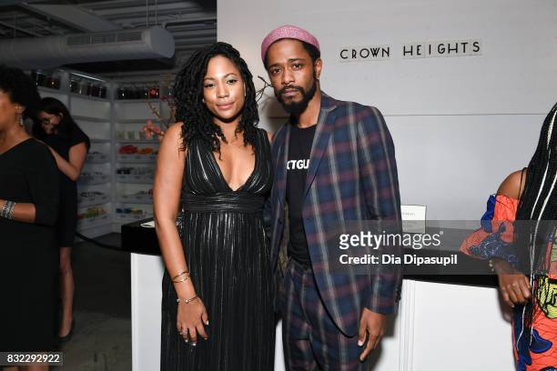 Natalie Paul and Lakeith Stanfield attend the "Crown Heights" New York premiere after party at Metrograph on August 15, 2017 in New York City.