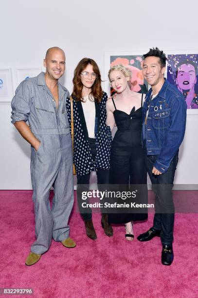 Claude Morais; Abigail Spencer, Sarah Brown and Brian Wolk at "Pinkie Swear" Makeup Collective Celebrates Launch With Special Exhibition "Drawn In:...