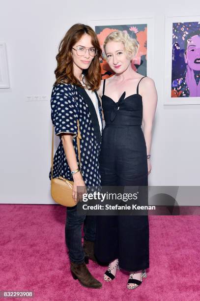 Abigail Spencer and Sarah Brown at "Pinkie Swear" Makeup Collective Celebrates Launch With Special Exhibition "Drawn In: Beauty Illustration in the...