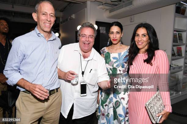 Rory Tahari, Huma Abedin, and Drew Nieporent attend the "Crown Heights" New York premiere after party at Metrograph on August 15, 2017 in New York...