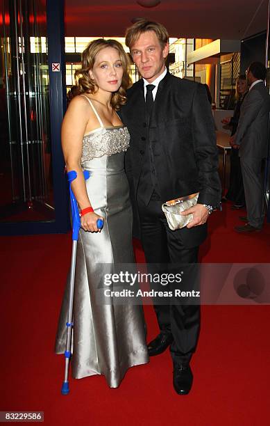 Thure Riefenstein and Patricia Lueger arrive for the German TV Award 2008 at the Coloneum on October 11, 2008 in Cologne, Germany.