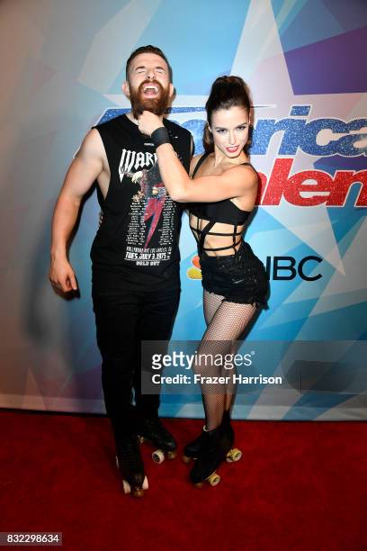 Contestants Billy England and Emily England attend the Premiere Of NBC's "America's Got Talent" Season 12 at Dolby Theatre on August 15, 2017 in...