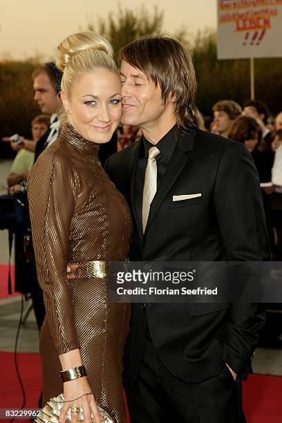 Janine Kunze and Dirk Budach arrive for the German TV Award 2008 at the Coloneum on October 11, 2008 in Cologne, Germany.