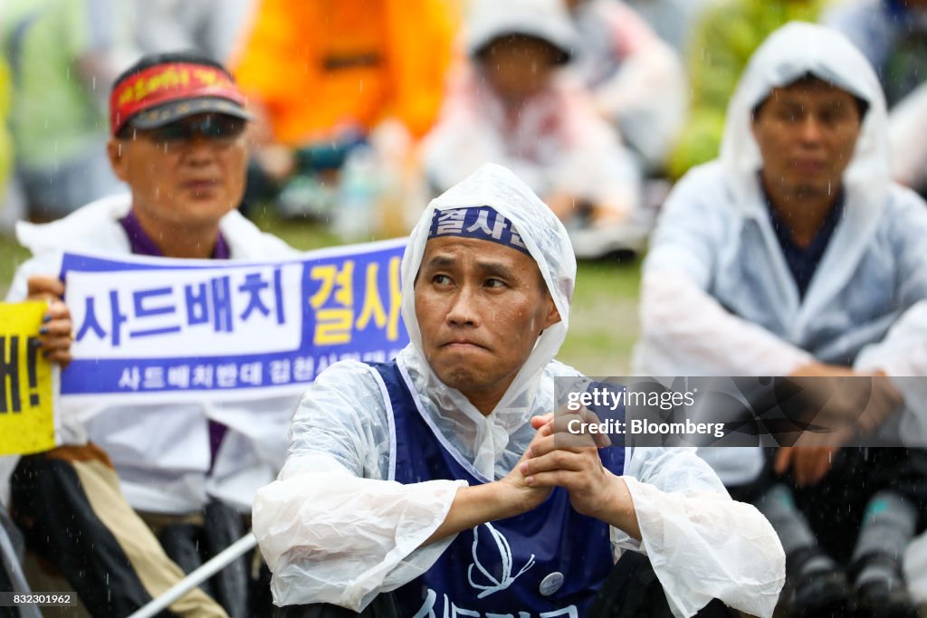 Protesters March Against Deployment of U.S. Missile Defense System