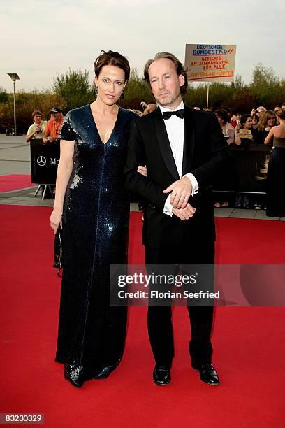 Marie-Luise Schmidt and Ulrich Noethen arrive for the German TV Award 2008 at the Coloneum on October 11, 2008 in Cologne, Germany.