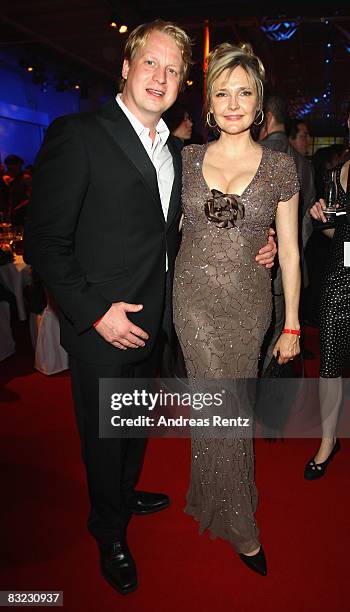 Lars Gaertner and Katharina Schubert attend the after show party to the German TV award at the Coloneum on October 11, 2008 in Cologne, Germany.