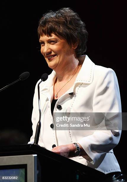 Prime Minister Helen Clark speaks to Labour Party supporters as the New Zealand Labour Party lauch their election campaign at Auckland Town Hall on...