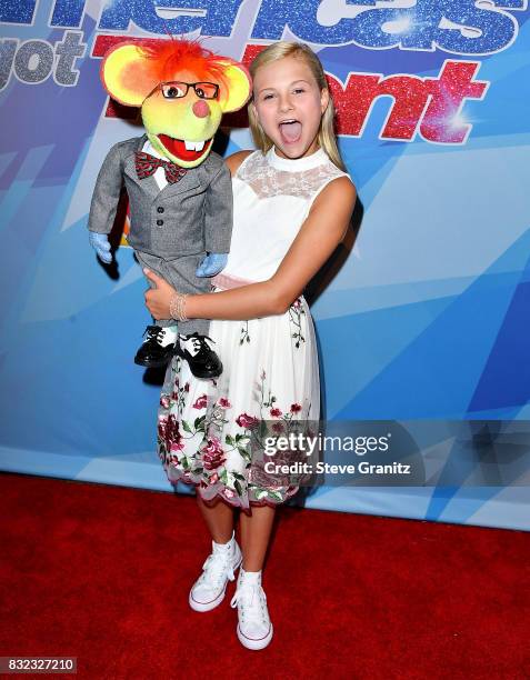 Darci Lynne arrives at the Premiere Of NBC's "America's Got Talent" Season 12 at Dolby Theatre on August 15, 2017 in Hollywood, California.