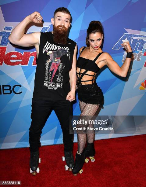 Billy England, Emily England arrives at the Premiere Of NBC's "America's Got Talent" Season 12 at Dolby Theatre on August 15, 2017 in Hollywood,...
