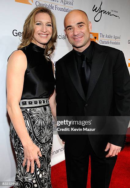 Former Tennis players Steffi Graf and Andre Agassi arrive at the 13th Annual Andre Agassi Charitable Foundation's Grand Slam for Children benefit...