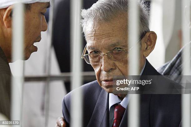 The Free Aceh Movement founder, Hasan di Tiro , visits a sacred place of Acehnese hero, Teungku Chik di Tiro, at Meureue village in Aceh Besar on...