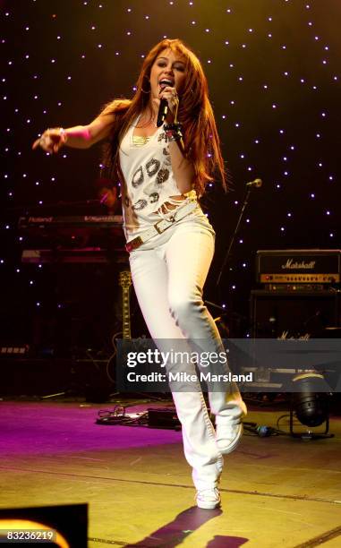 Miley Cyrus performs at BBC Switch Live at Hammersmith Apollo on October 12, 2008 in London, England.