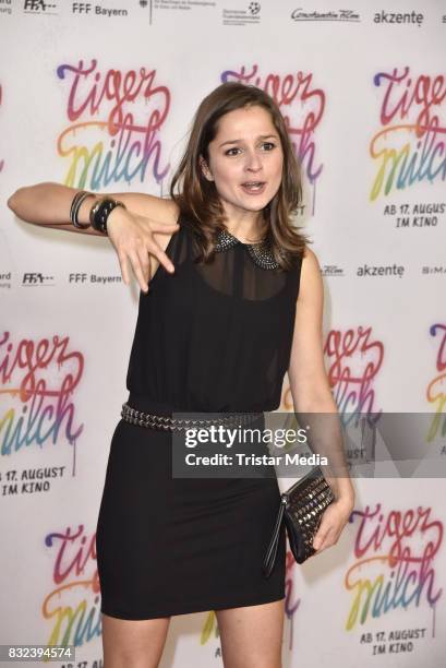 Sarah Alles attends the 'Tigermilch' Premiere at Kino in der Kulturbrauerei on August 15, 2017 in Berlin, Germany.