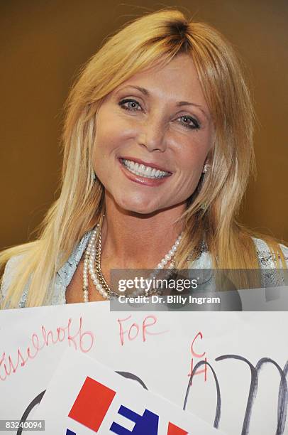 Actress Pamela Hasselhoff participates in the "Every Woman for Obama" Voter Registration Rally for Obama at UCLA on October 12, 2008 in Westwood,...