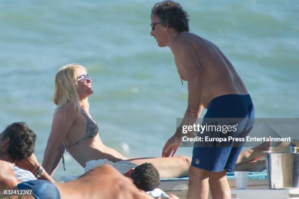 Valeria Mazza and her husband Alejandro Gravier are seen on August 13, 2017 in Marbella, Spain.