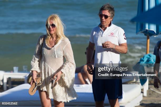 Valeria Mazza and her husband Alejandro Gravier are seen on August 13, 2017 in Marbella, Spain.