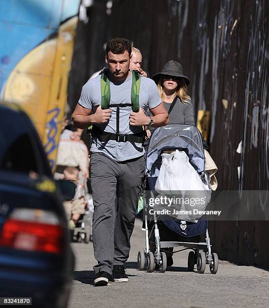 Naomi Watts and Liev Schreiber with their son Alexander Pete Schreiber are seen on the streets of Manhattan on October 12, 2008 in New York City, New...