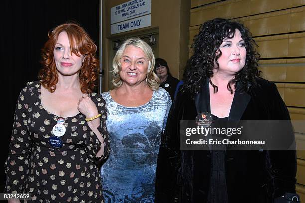 Nancy Wilson, Irmelin DiCaprio and Ann Wilson at Every Woman for Obama Rally on Ocotober 12, 2008 at UCLA Pauley Pavilion in Westwood, CA.